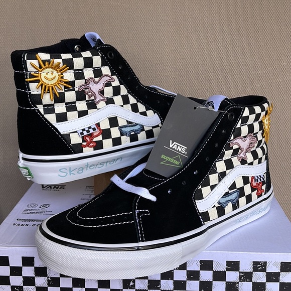 Vans Skate Sk8- Hi Skateistan Popcush  Checkerboard MEN`S - Picture 9 of 16